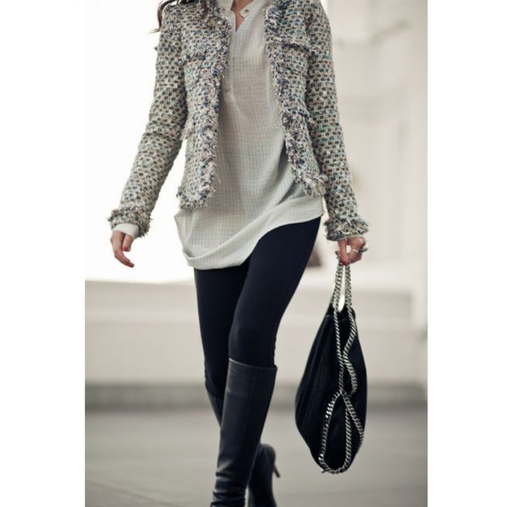 NWT Karl Lagerfeld Paris Tweed Blazer Jacket - 2 - Picture 12 of 13